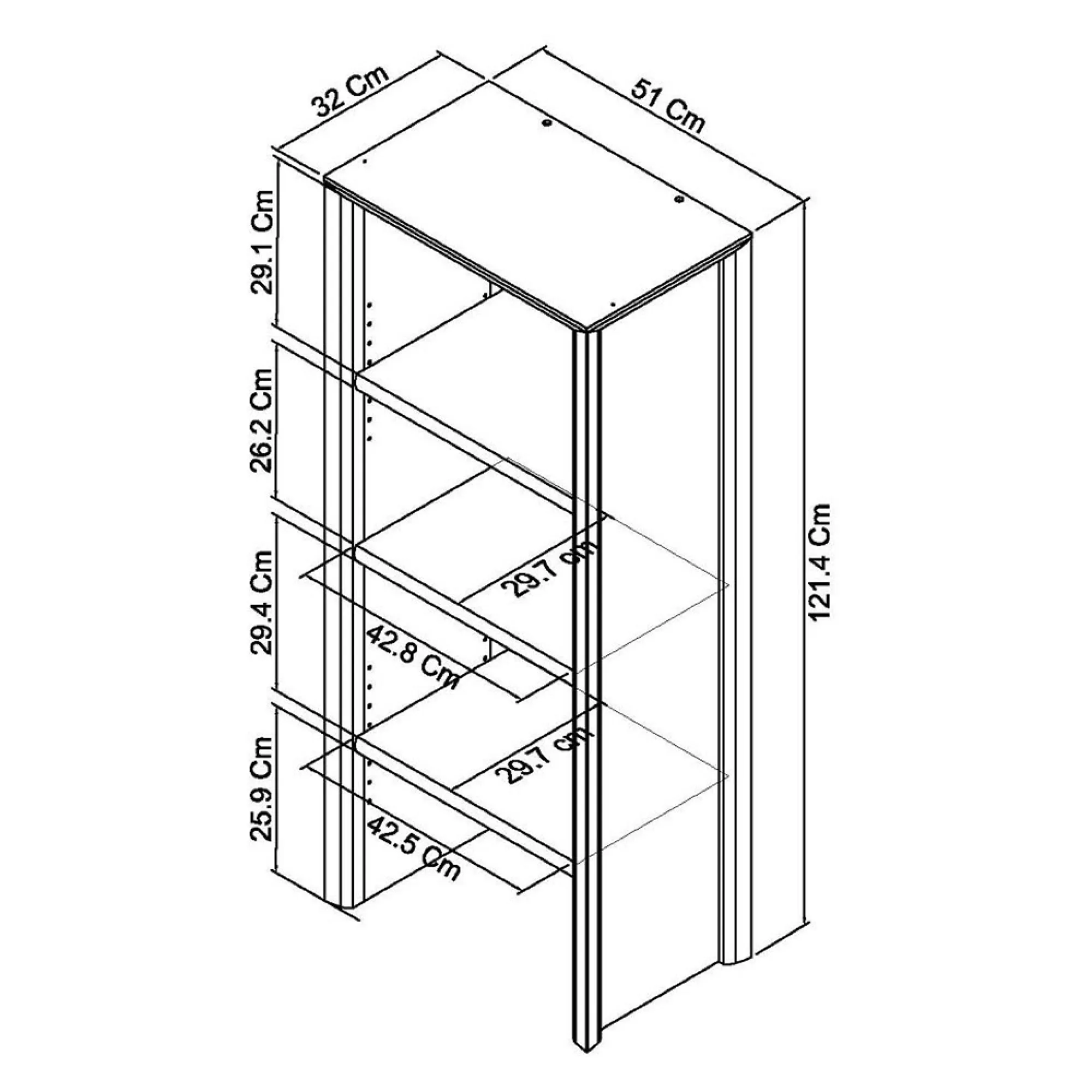 Bergen Narrow Top Unit - Grey Washed, Oak