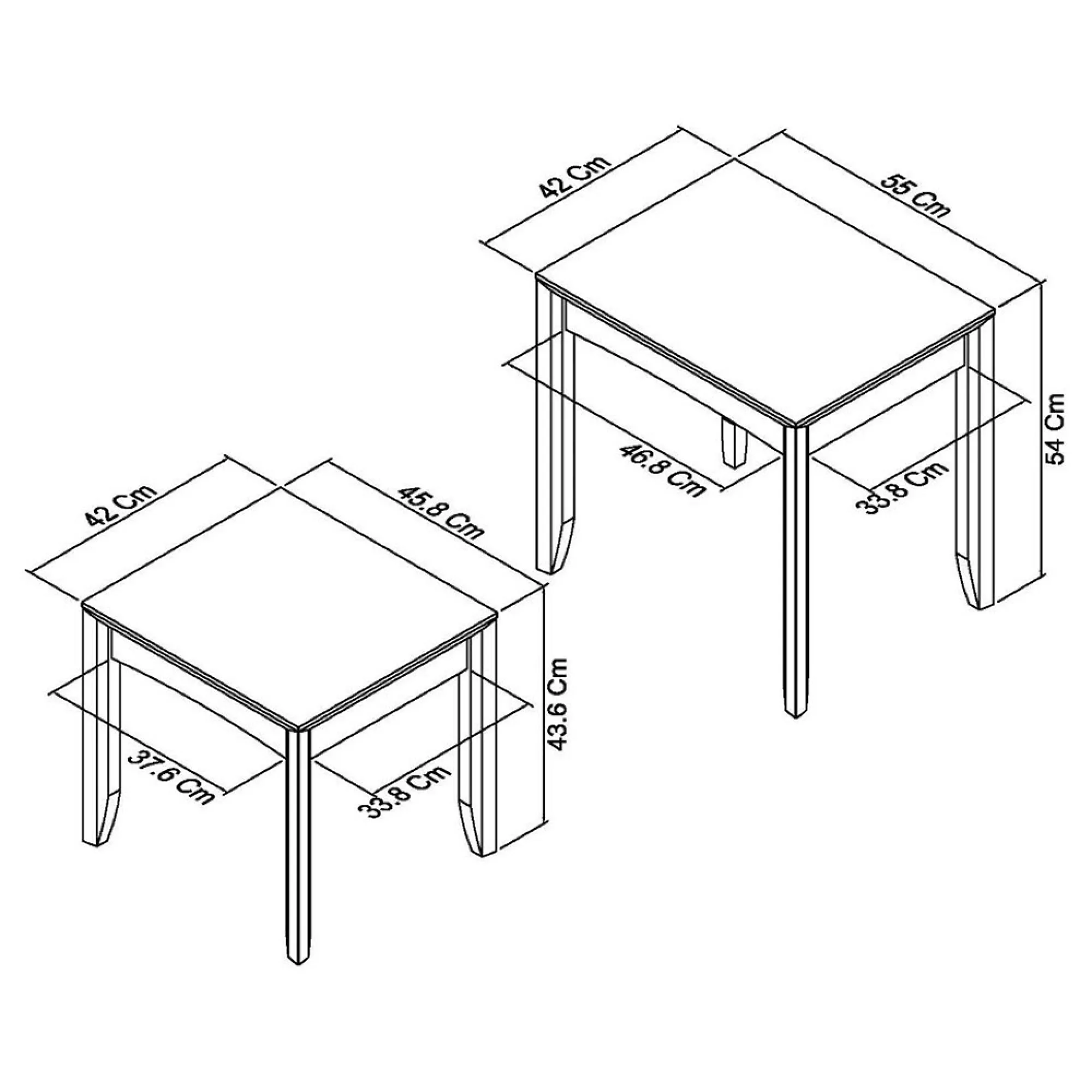 Bergen Nest of Lamp Tables - Grey Washed, Oak