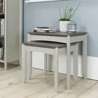 Bergen Nest of Lamp Tables - Grey Washed, Oak