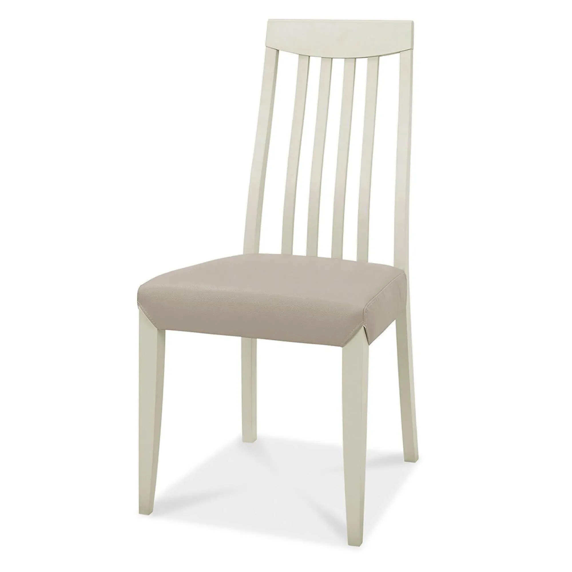 Bergen Slatted Back Dining Chair - Grey, Bonded Leather