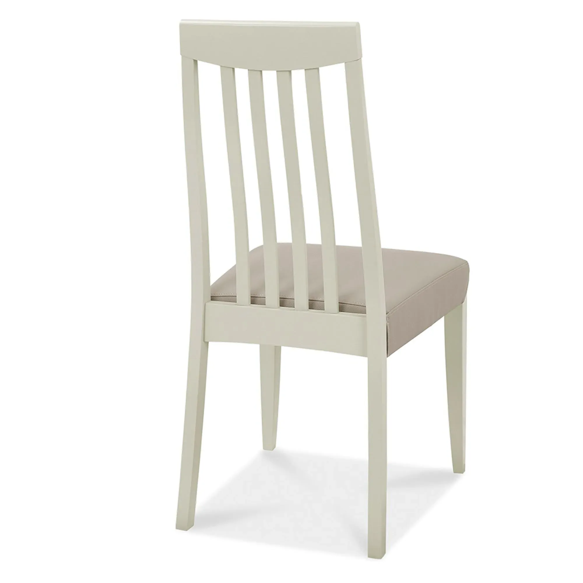 Bergen Slatted Back Dining Chair - Grey, Bonded Leather