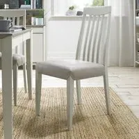 Bergen Slatted Back Dining Chair - Grey, Bonded Leather