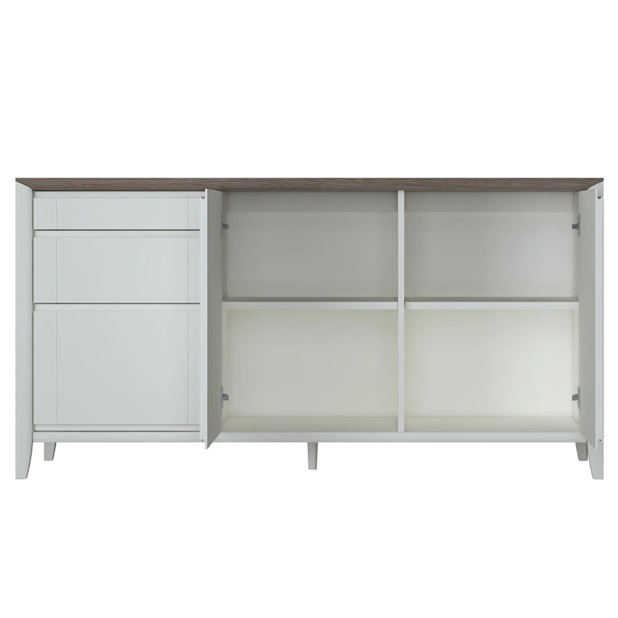 Bergen Wide 3 Drawer Sideboard - Grey Washed, Oak