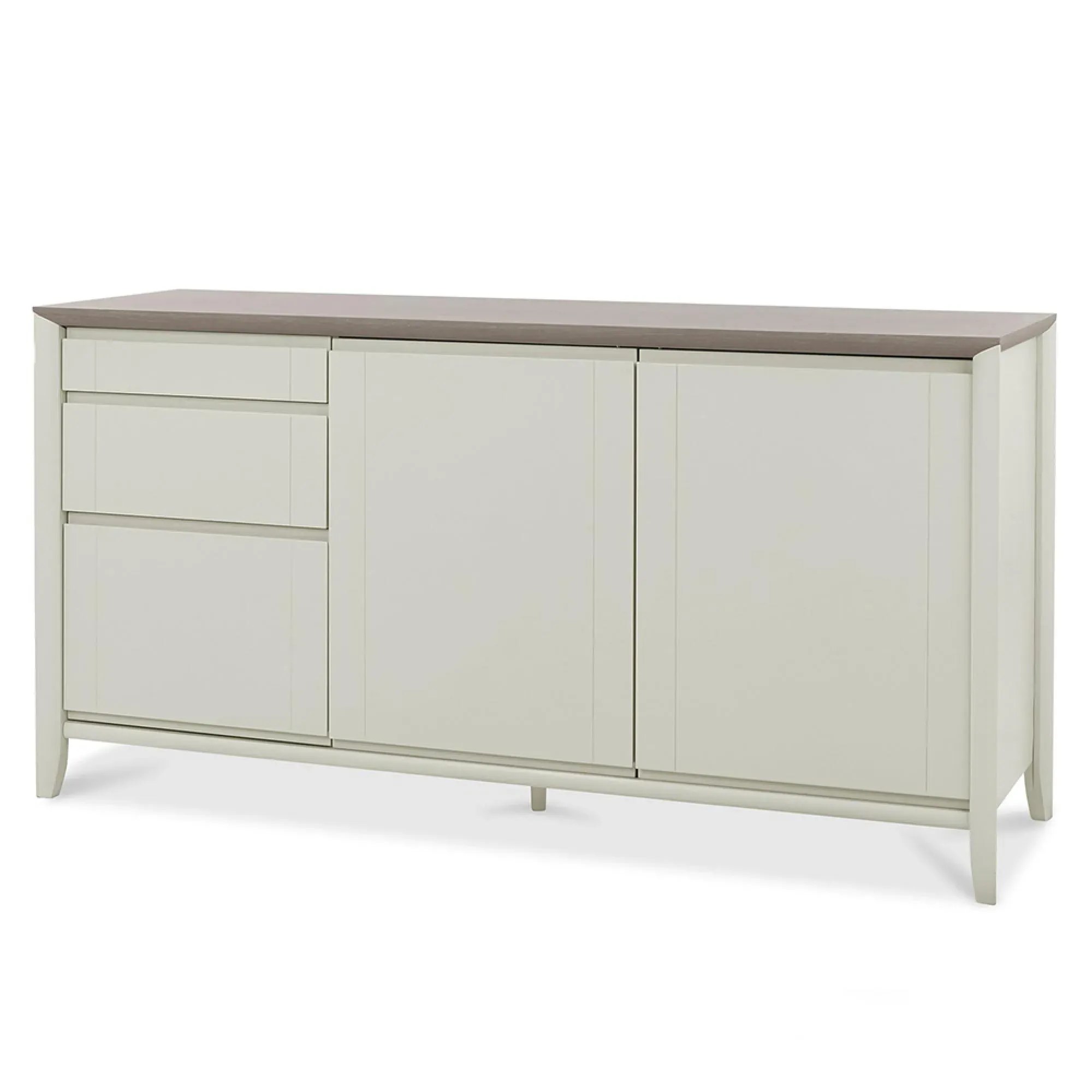 Bergen Wide 3 Drawer Sideboard - Grey Washed, Oak