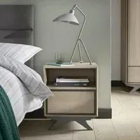 Brunel 1 Drawer Bedside Cabinet - Scandi Oak, Dark Grey