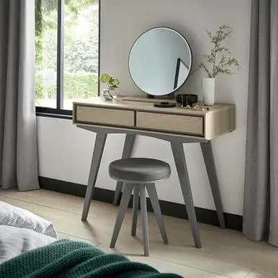 Brunel 1 Drawer Dressing Table - Scandi Oak, Dark Grey