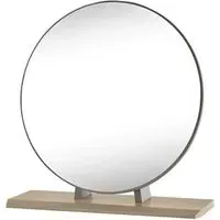 Brunel Round Vanity Mirror - Scandi Oak, Dark Grey