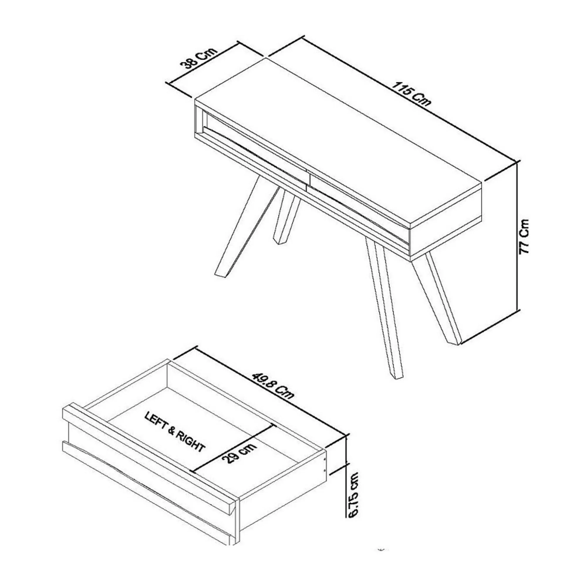 Cadell 1 Drawer Console Table - Aged Oak