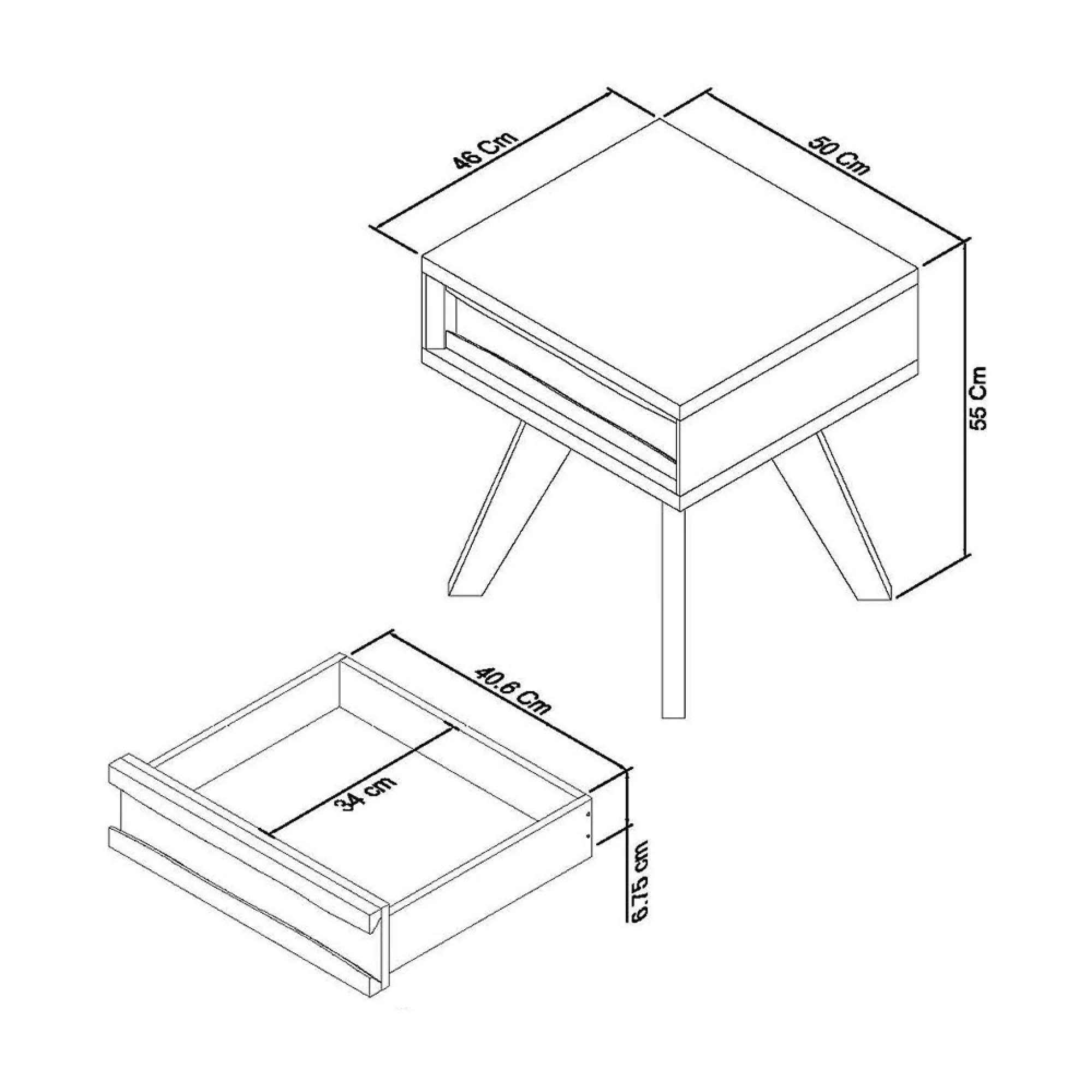 Cadell 1 Drawer Lamp Table - Aged Oak
