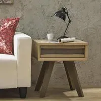 Cadell 1 Drawer Lamp Table - Aged Oak