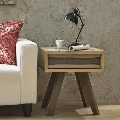 Cadell 1 Drawer Lamp Table - Aged Oak image