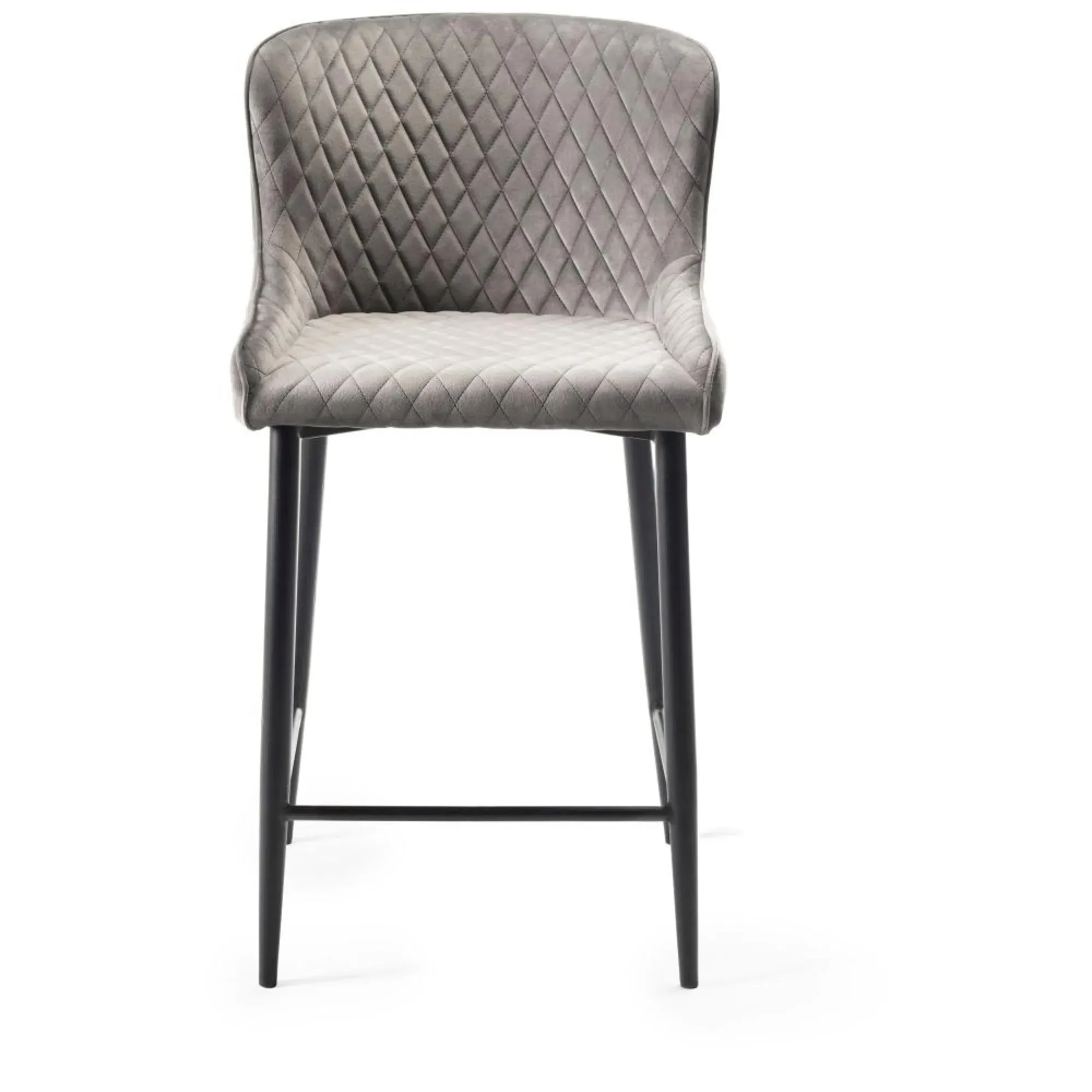 Cezanne Barstool - Grey, Velvet