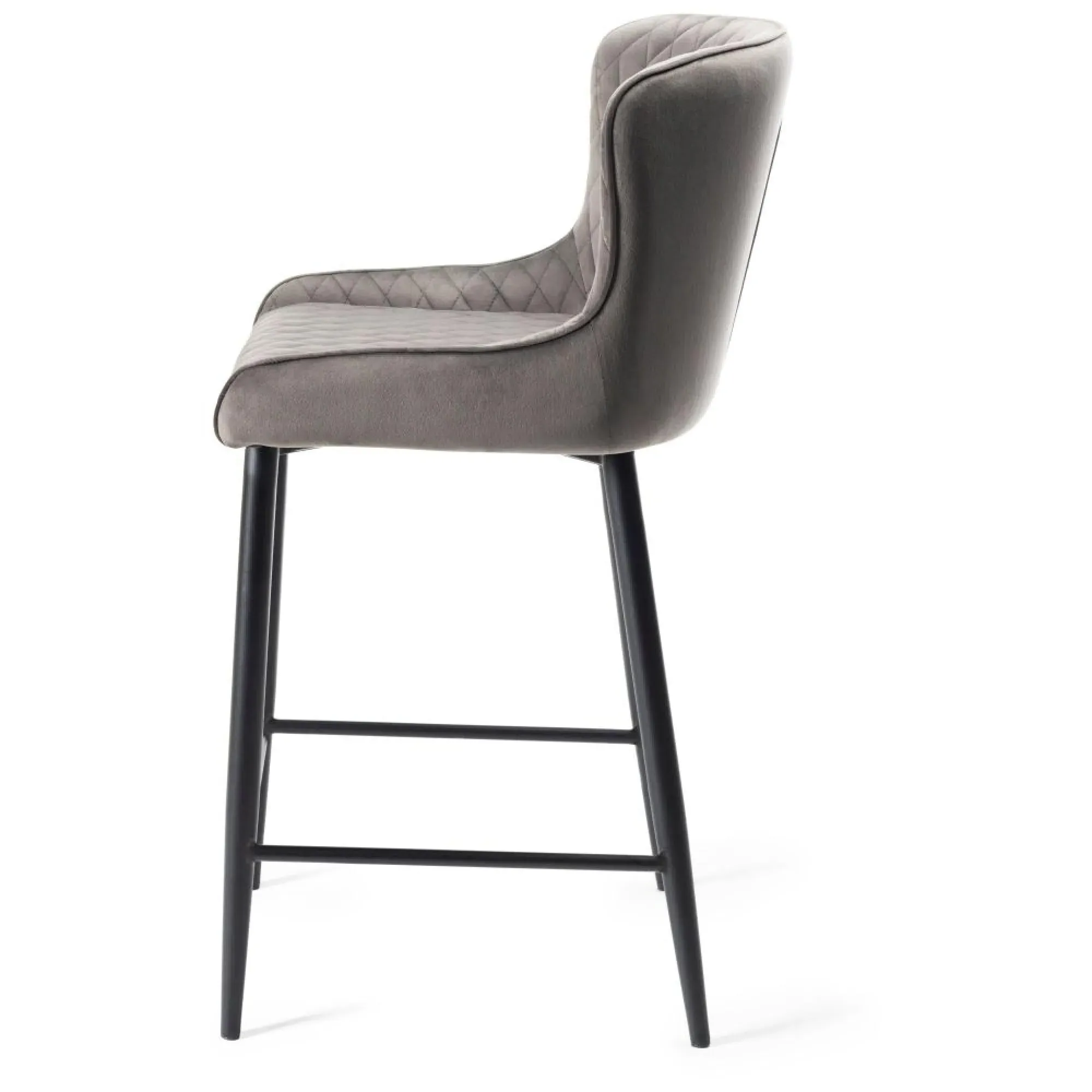 Cezanne Barstool - Grey, Velvet