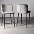 Cezanne Barstool - Grey, Velvet
