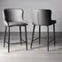 Cezanne Barstool with Black Legs - Dark Grey, Faux Leather