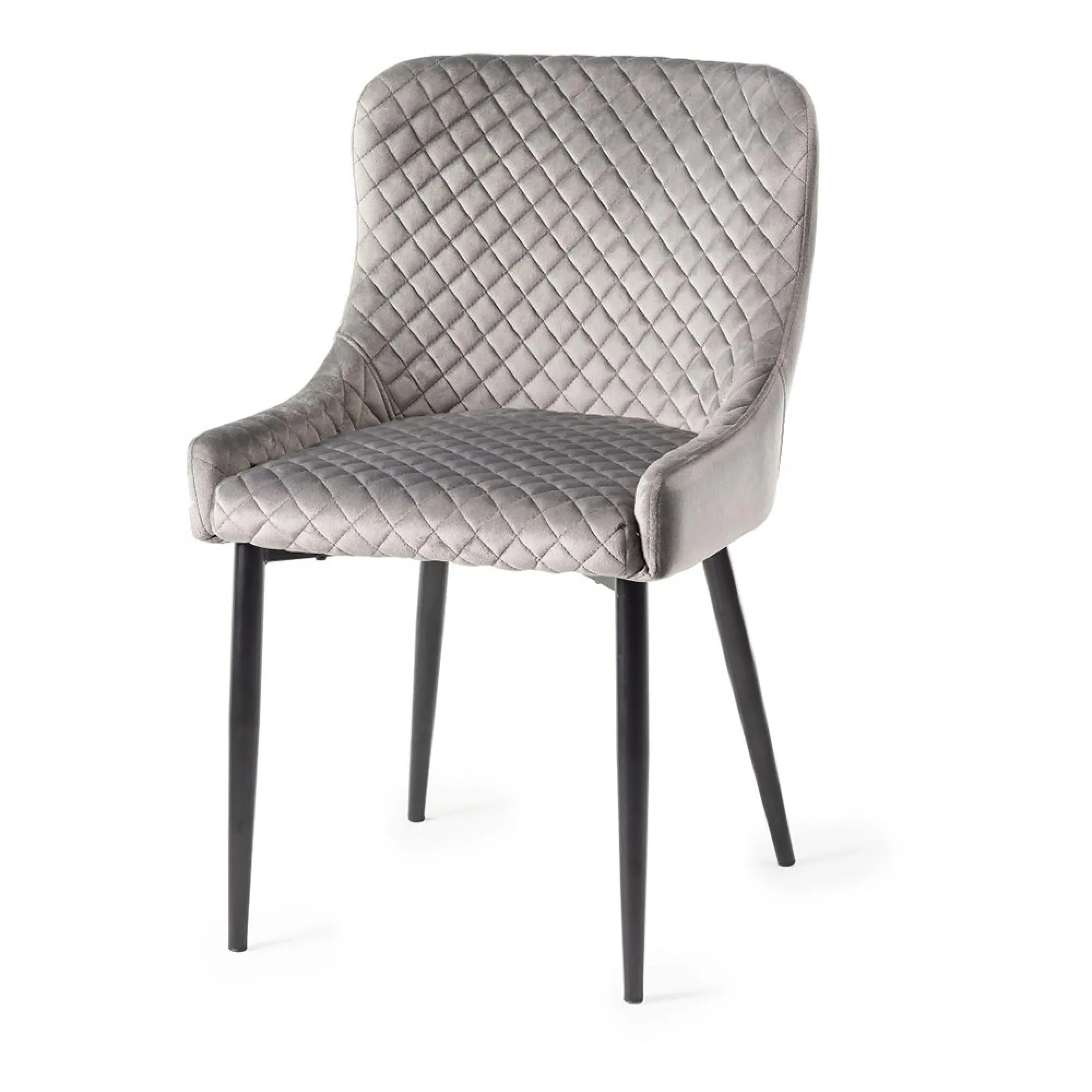 Cezanne Dining Chair - Grey, Velvet