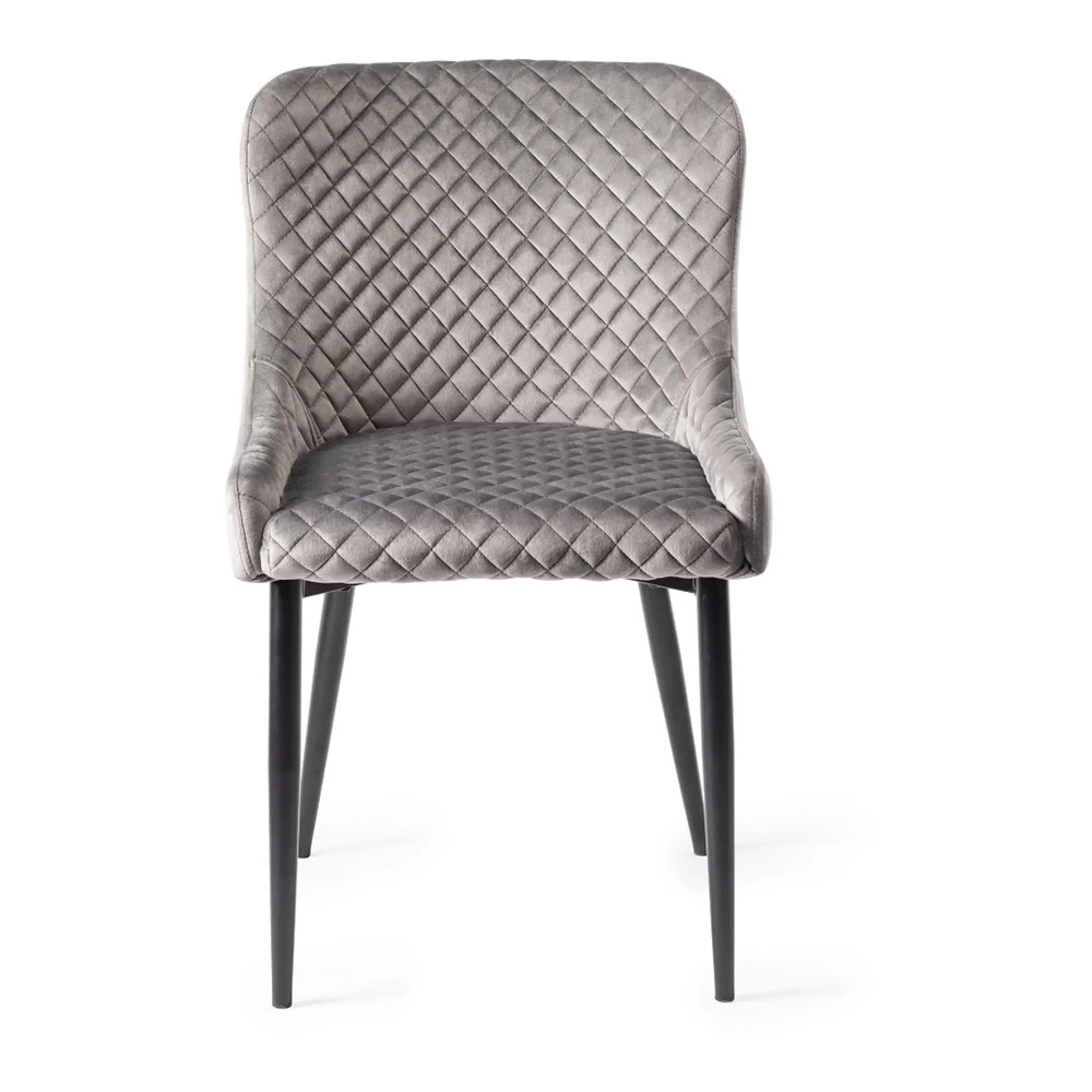 Cezanne Dining Chair - Grey, Velvet