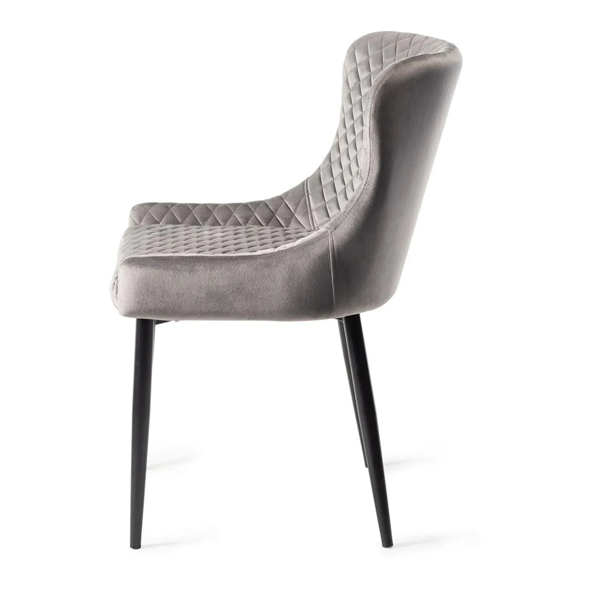 Cezanne Dining Chair - Grey, Velvet