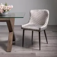 Cezanne Dining Chair - Grey, Velvet