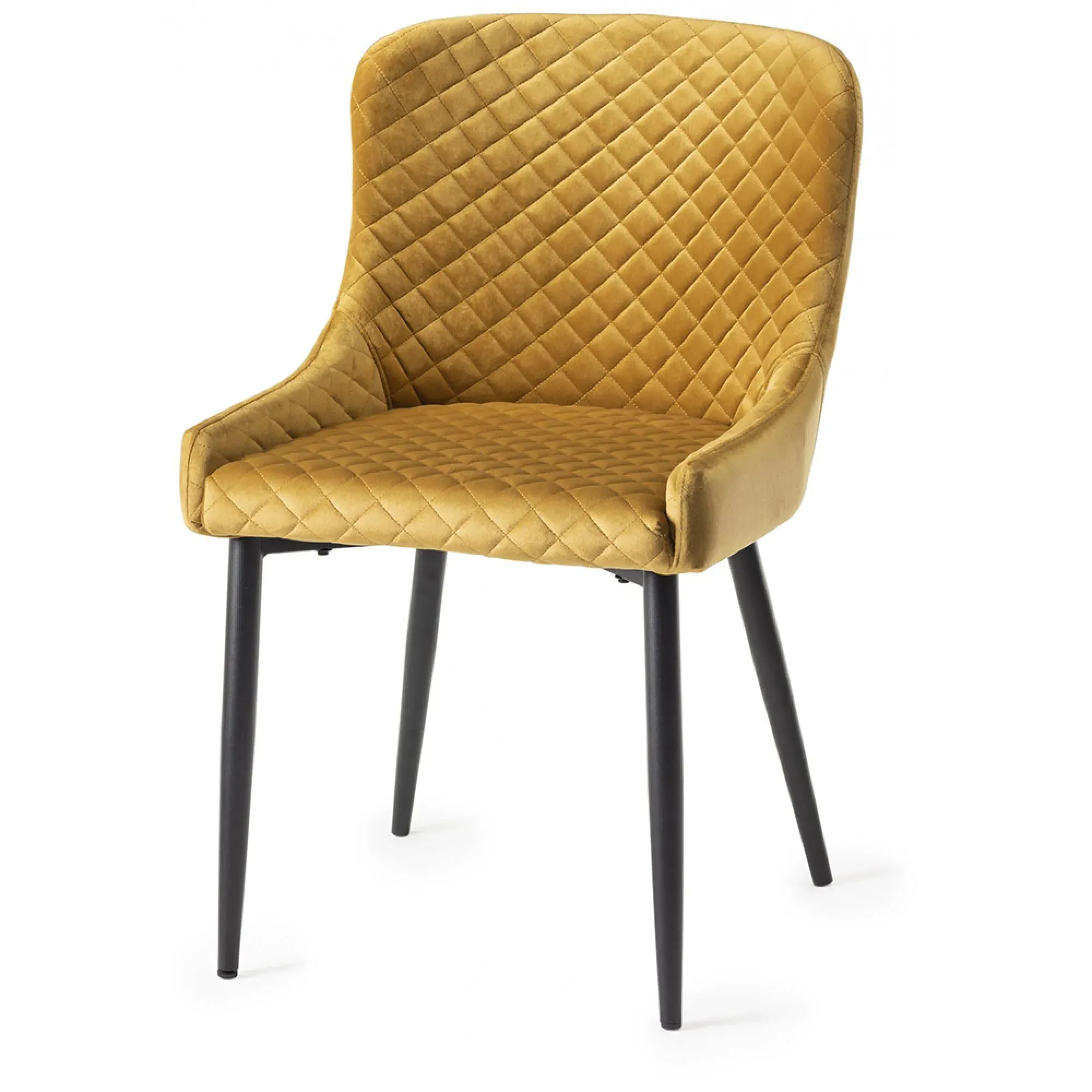 Cezanne Dining Chair - Mustard, Velvet
