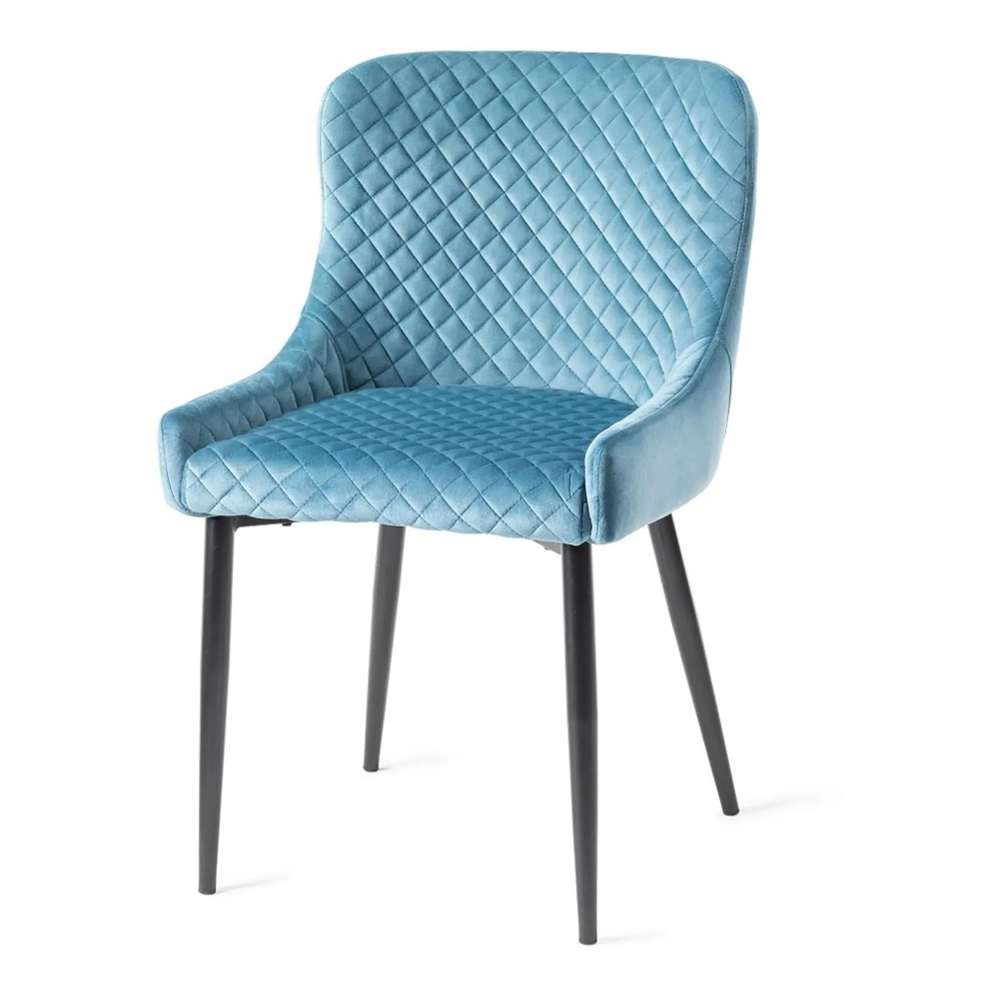 Cezanne Dining Chair - Petrol Blue, Velvet