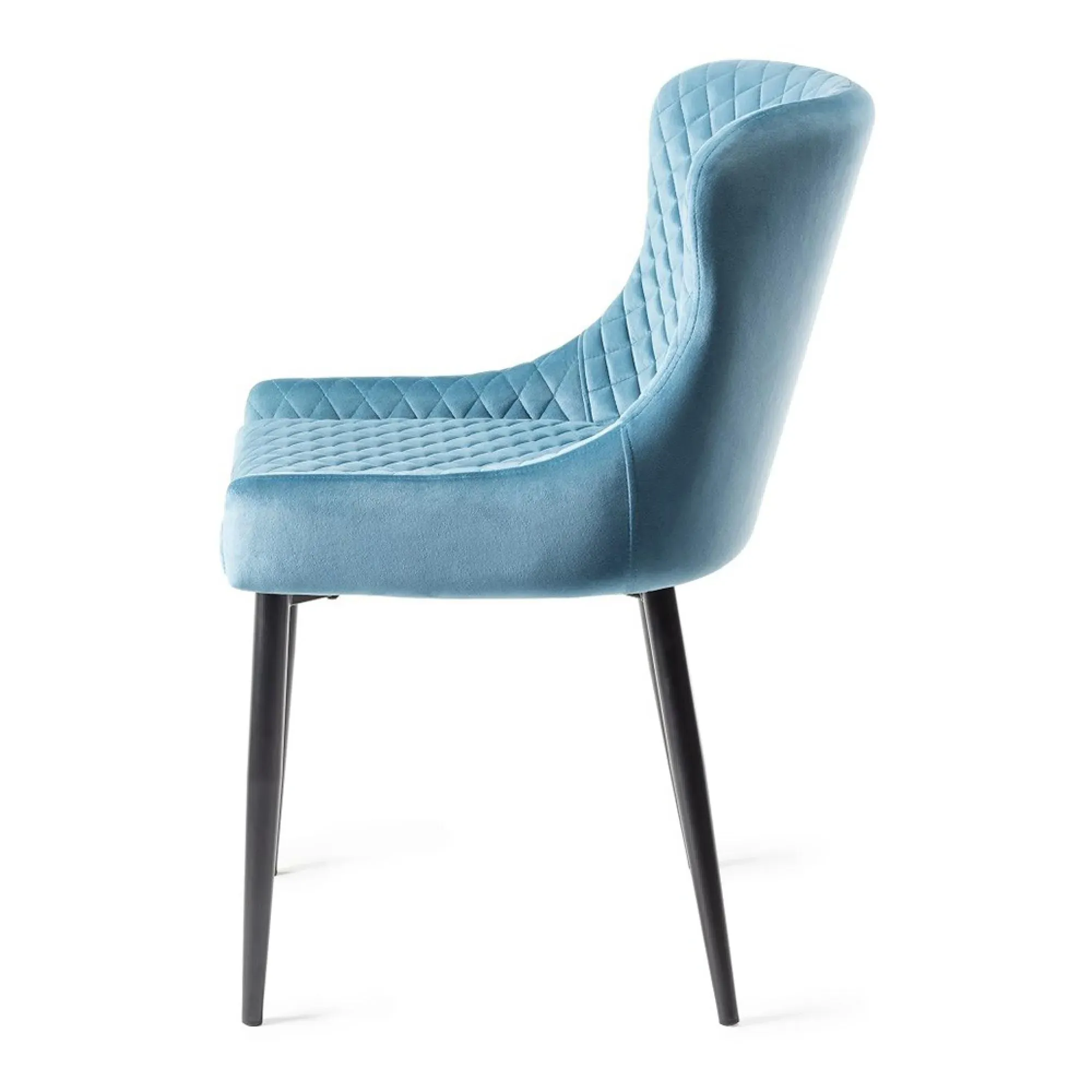 Cezanne Dining Chair - Petrol Blue, Velvet