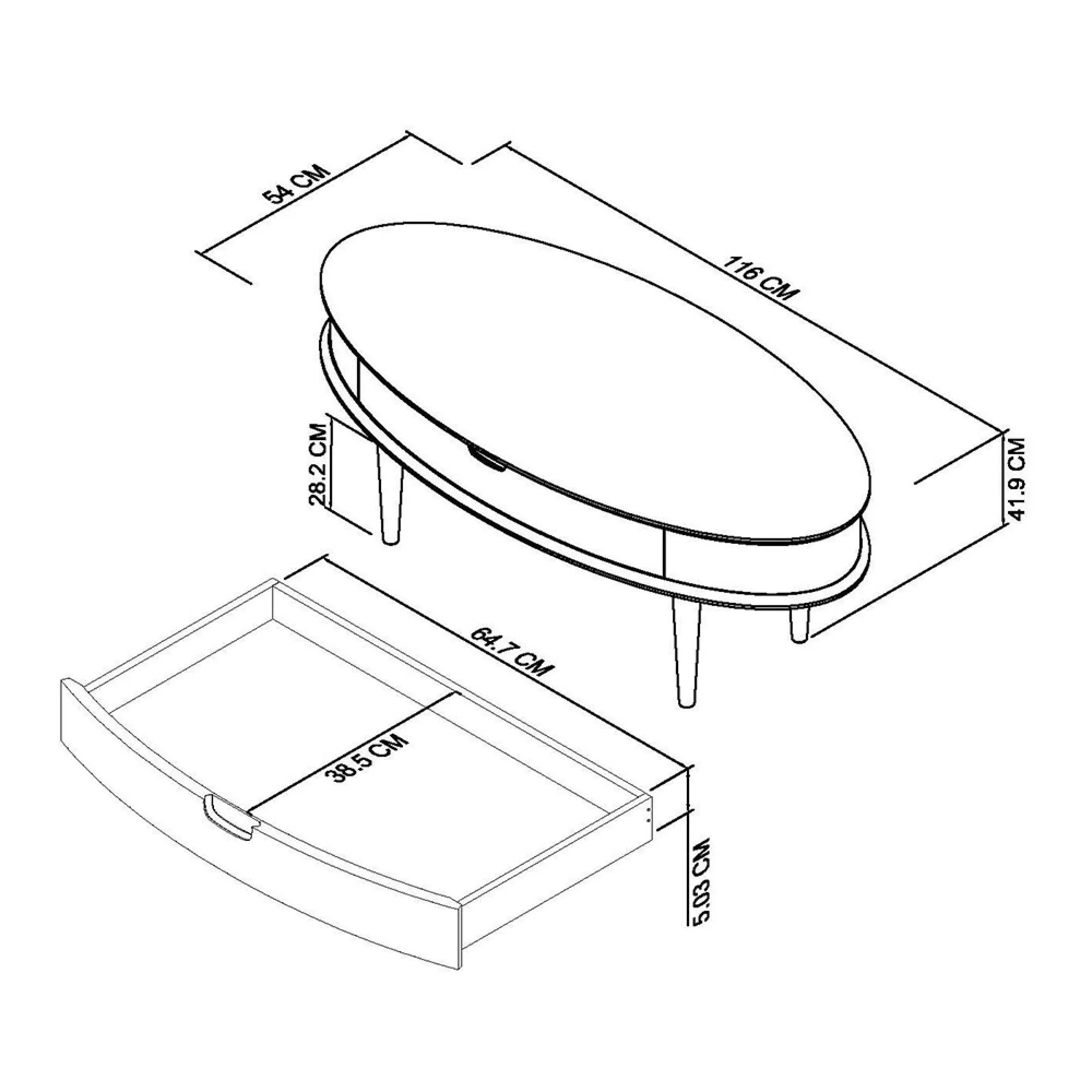 Dansk 1 Drawer Coffee Table - Scandi Oak