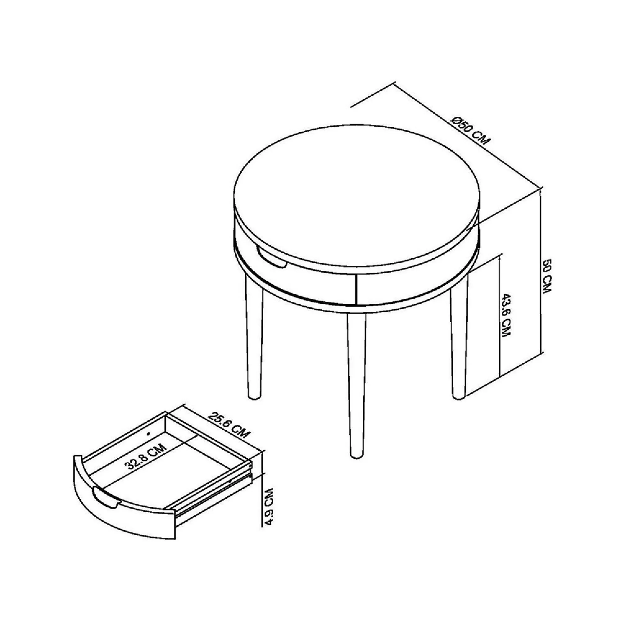 Dansk 1 Drawer Lamp Table - Scandi Oak