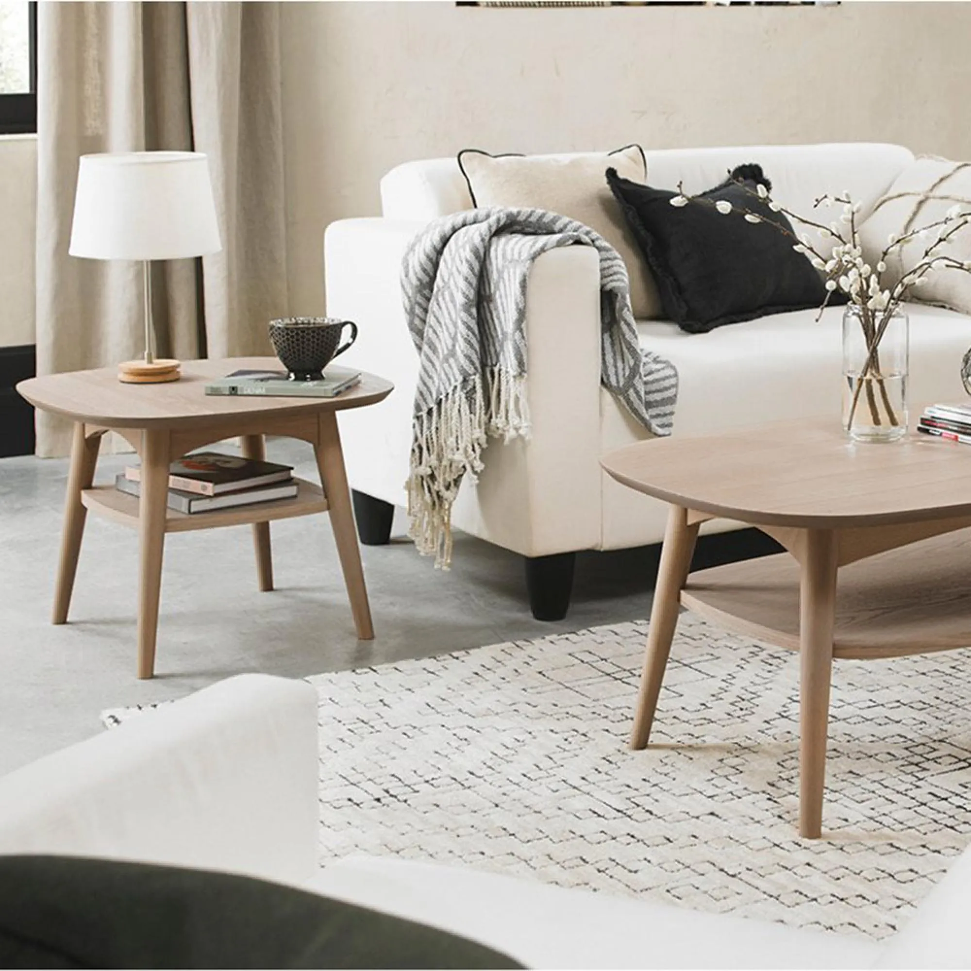 Dansk 1 Shelf Lamp Table - Scandi Oak