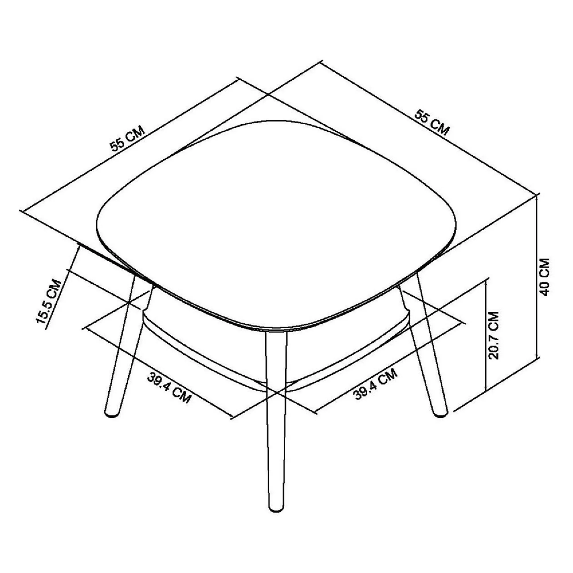 Dansk 1 Shelf Lamp Table - Scandi Oak