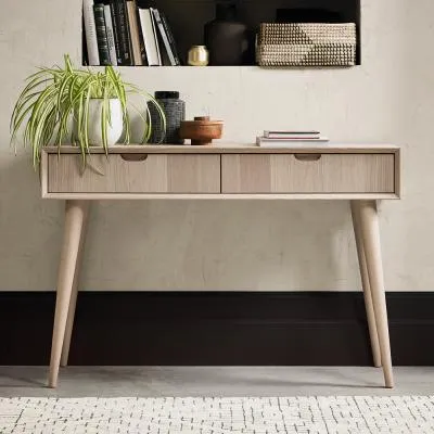 Dansk 2 Drawer Console Table - Scandi Oak image