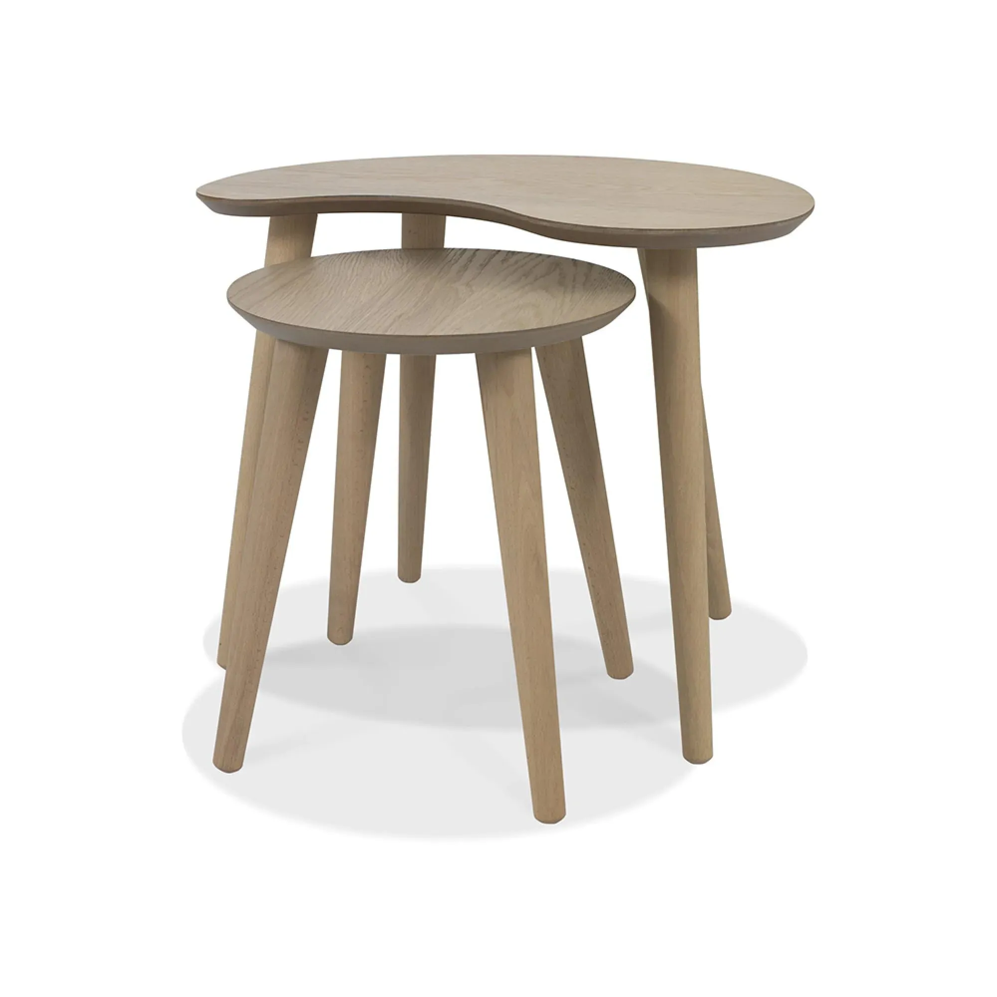 Dansk 2 Nest of Lamp Tables - Scandi Oak