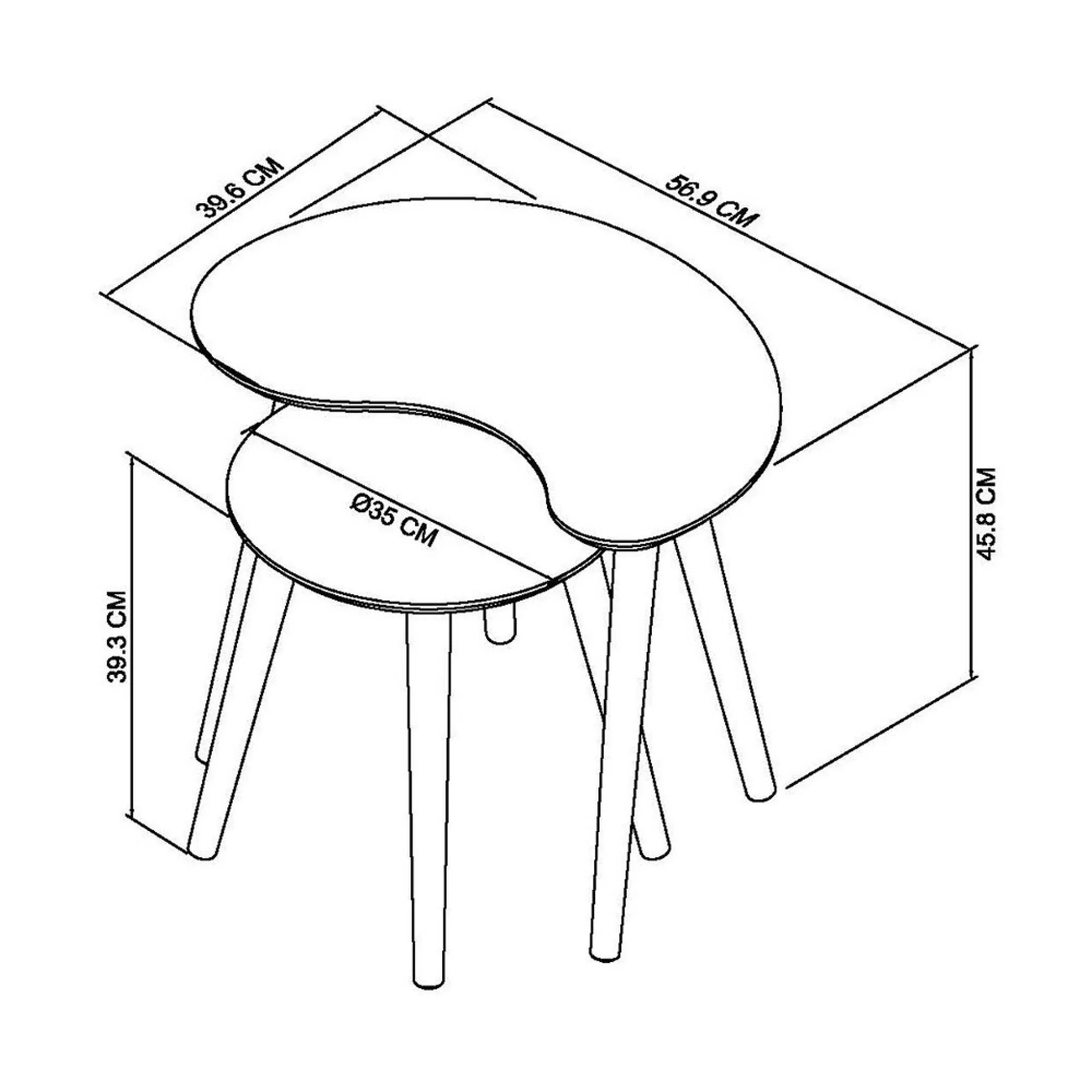 Dansk 2 Nest of Lamp Tables - Scandi Oak
