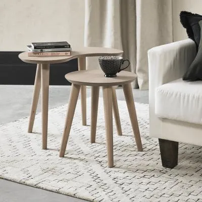 Dansk 2 Nest of Lamp Tables - Scandi Oak image