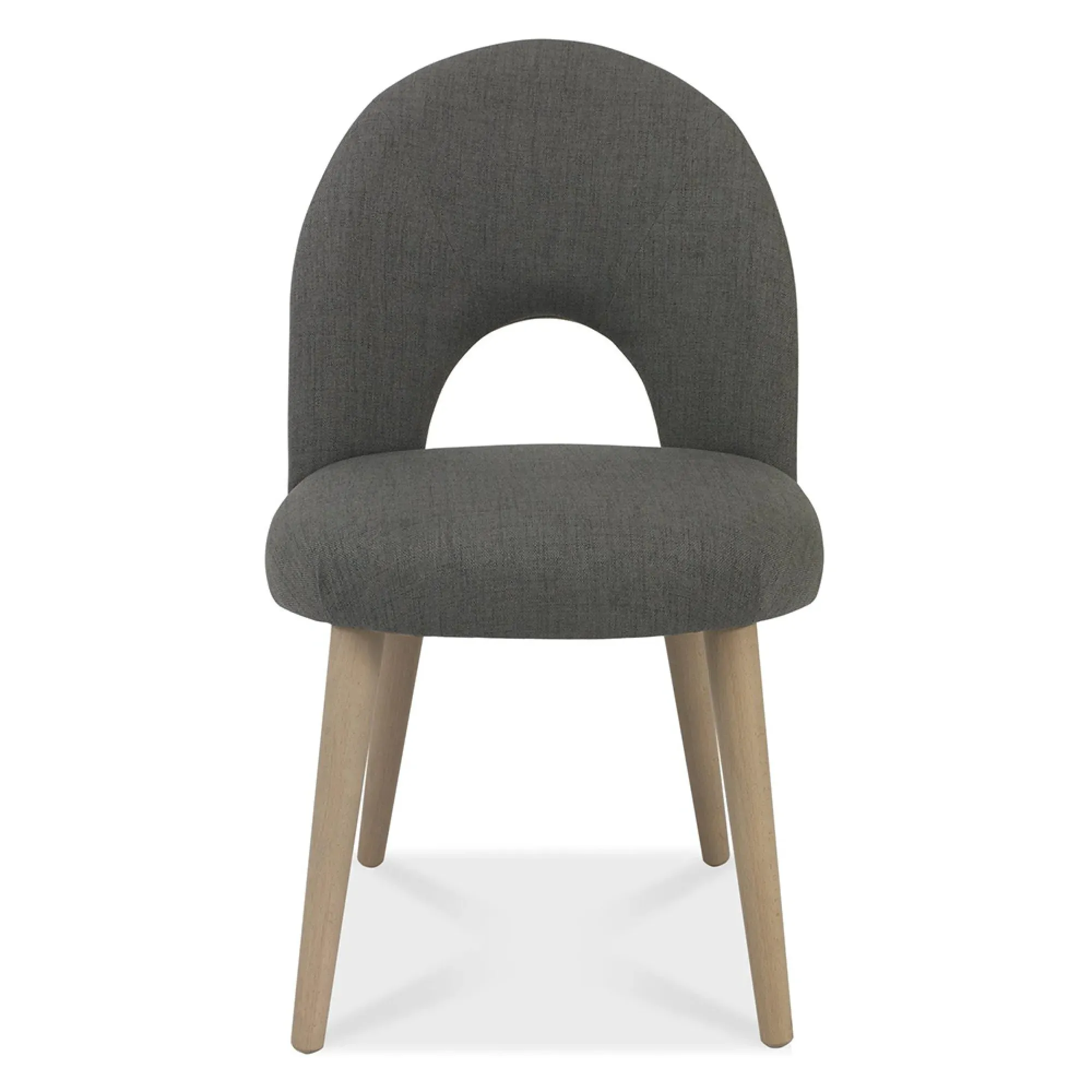 Dansk 4 Seater Dining Table Set with Cold Steel Fabric Chairs - Scandi Oak