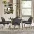 Dansk 4 Seater Dining Table Set with Cold Steel Fabric Chairs - Scandi Oak