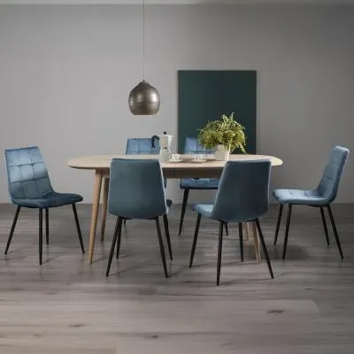 Dansk 6-8 Seater Extending Dining Set with Mondrian Chairs - Oak
