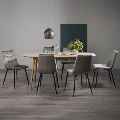 Dansk 6-8 Seater Extending Dining Set with Mondrian Chairs - Oak image