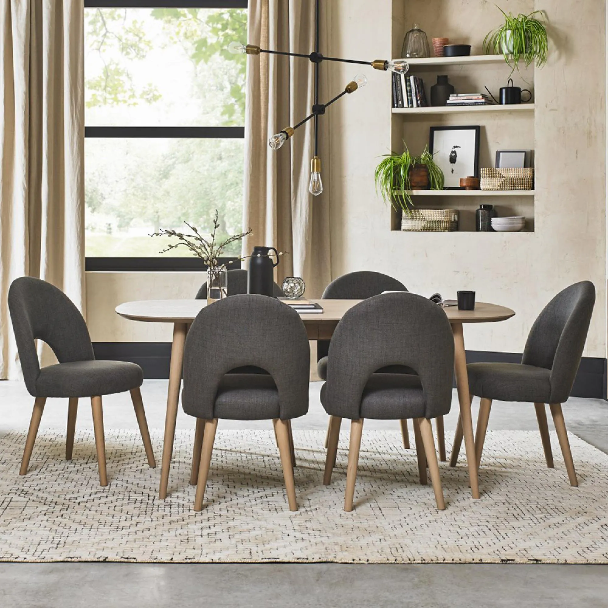 Dansk 6 Seater Extending Dining Table - Scandi Oak