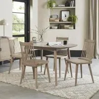Dansk Dining Table Set with Ilva Spindle Chairs - Scandi Oak