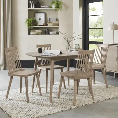 Dansk Dining Table Set with Ilva Spindle Chairs - Scandi Oak