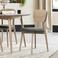 Dansk Scandi Dining Chair - Dark Grey, Oak Veneer