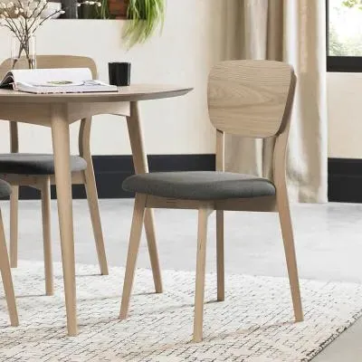 Dansk Scandi Dining Chair - Dark Grey, Oak Veneer