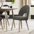 Dansk Scandi Oak Upholstered Dining Chair - Dark Grey, Fabric