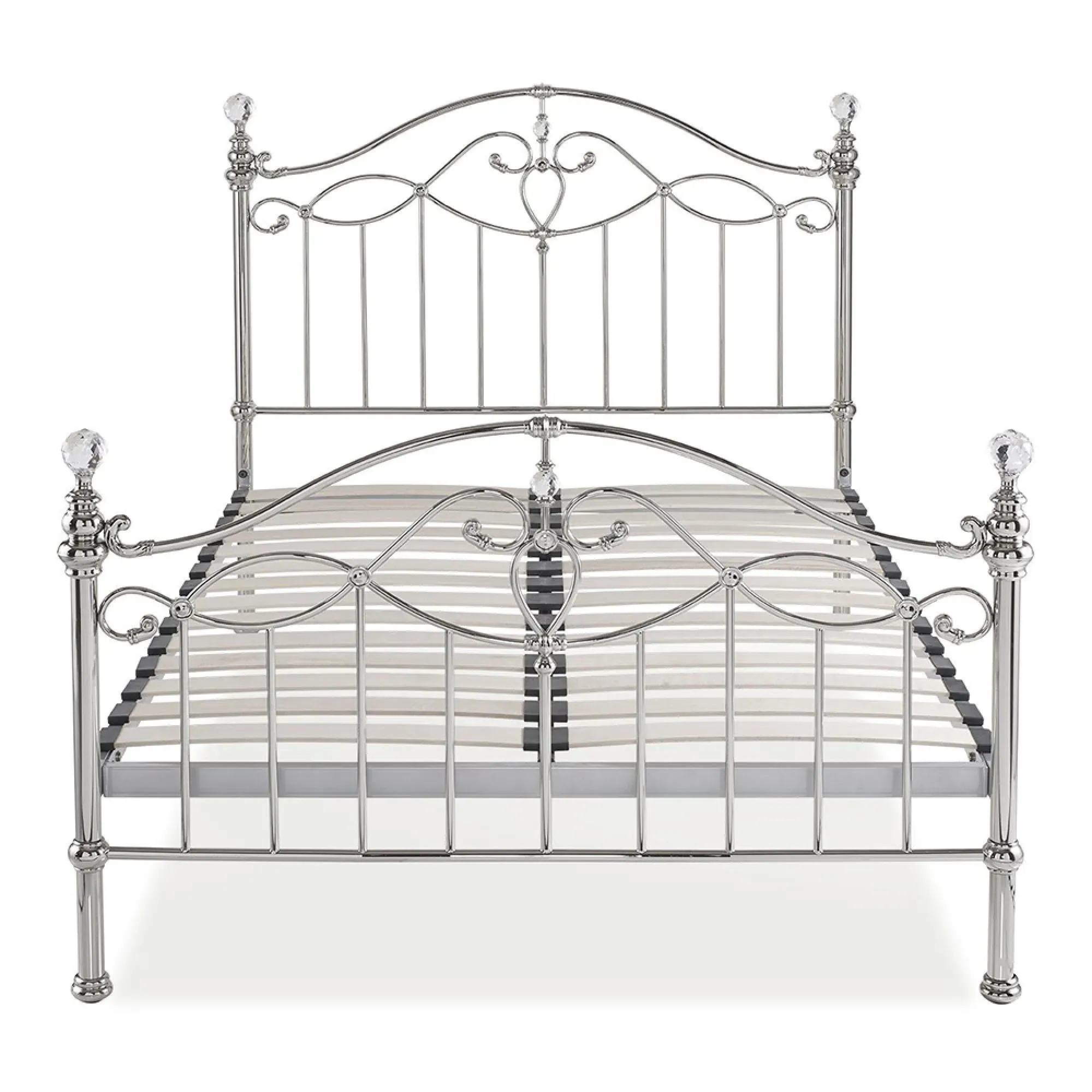 Elena Double Bedstead - Shiny Nickel