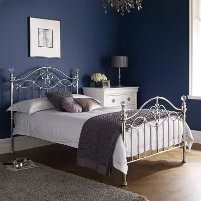Elena Double Bedstead - Shiny Nickel image