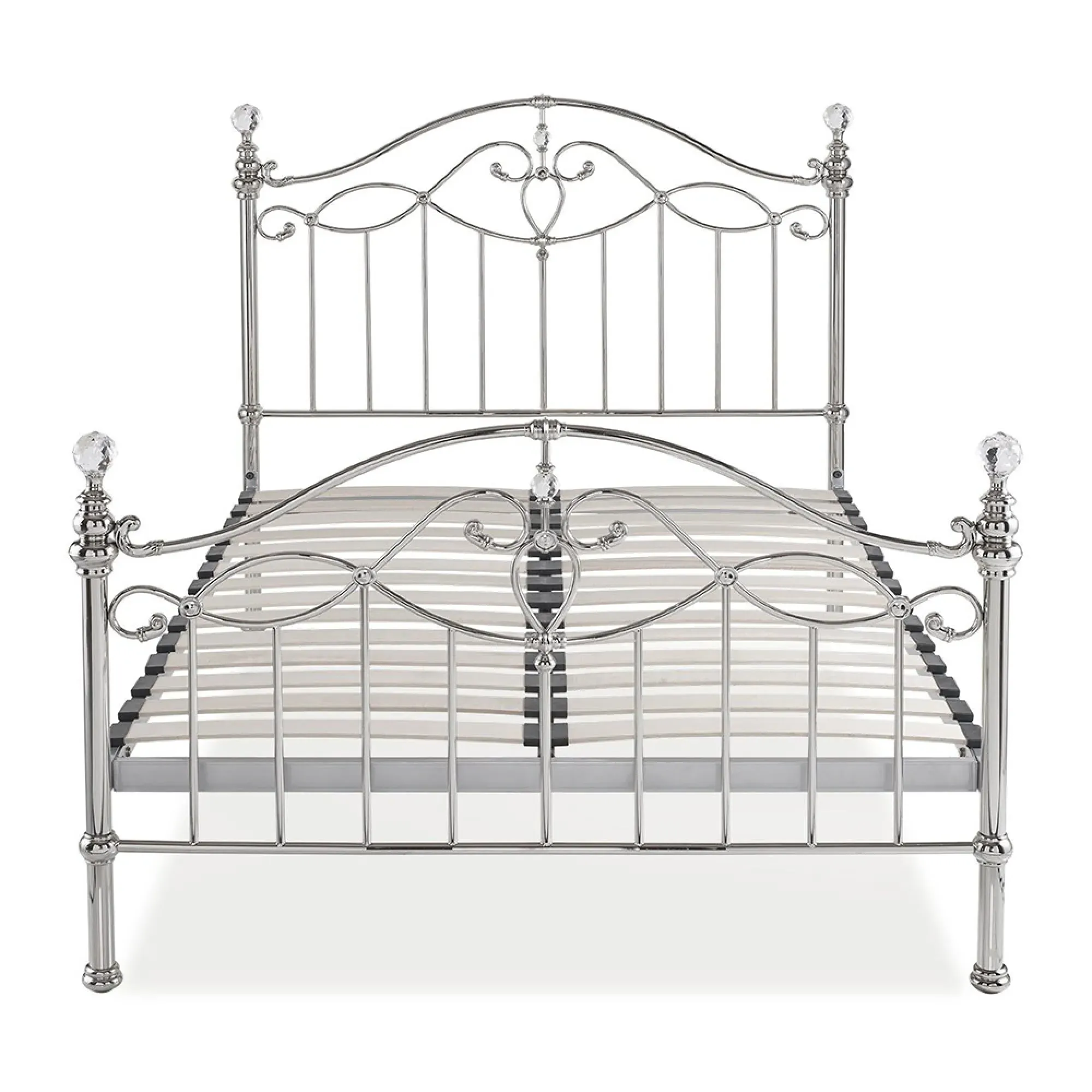 Elena Small Double Bed Frame - Shiny Nickel