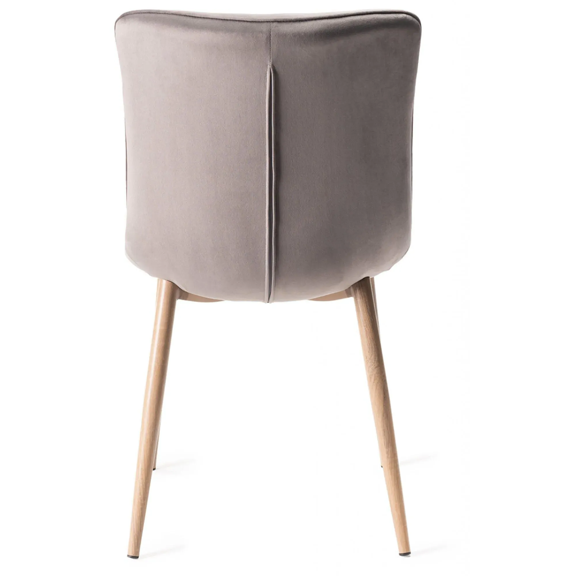 Eriksen Dining Chair with Oak Effect Legs - Grey, Velvet