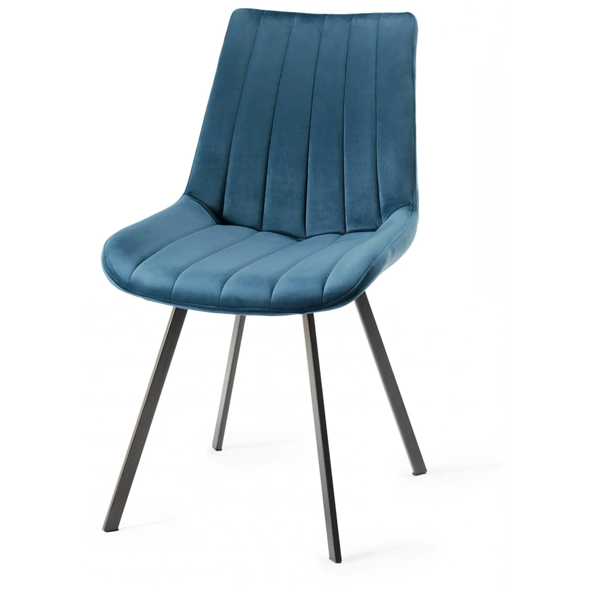 Fontana Dining Chair - Blue, Velvet