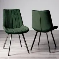 Fontana Dining Chair - Green, Velvet